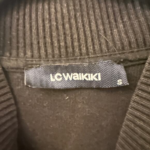 LC Waikiki grey and black quilted Henley sweater size small - Picture 2 of 3